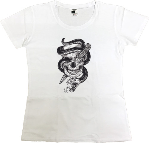 Women's Premium T-Shirt - Skull Snake - Mfest