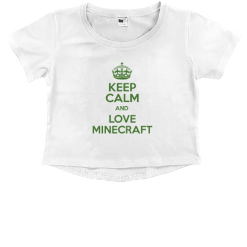 Kids' Premium Cropped T-Shirt - Love Minecraft - Mfest