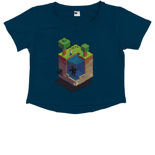 Women's Cropped Premium T-Shirt - Minecraft Art - Mfest