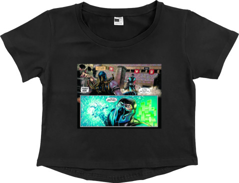 Women's Cropped Premium T-Shirt - Mortal Kombat Finish Him - Mfest