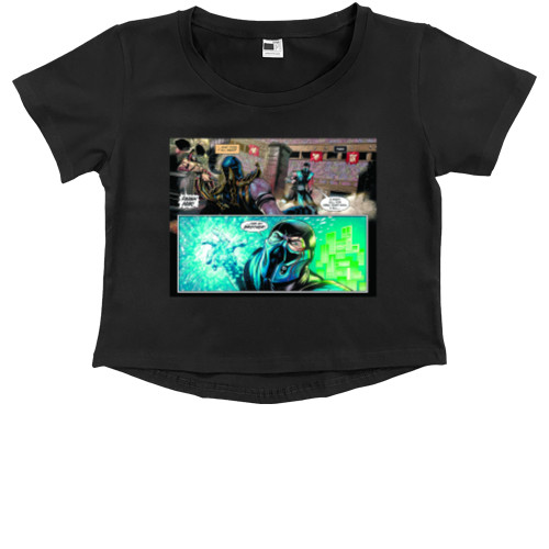 Kids' Premium Cropped T-Shirt - Mortal Kombat Finish Him - Mfest