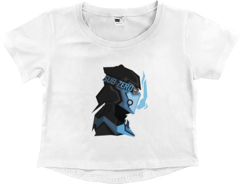 Women's Cropped Premium T-Shirt - Mortal Kombat Sub-Zero - Mfest