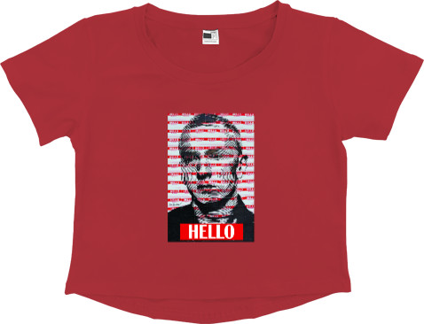 Women's Cropped Premium T-Shirt - Eminem Hello - Mfest