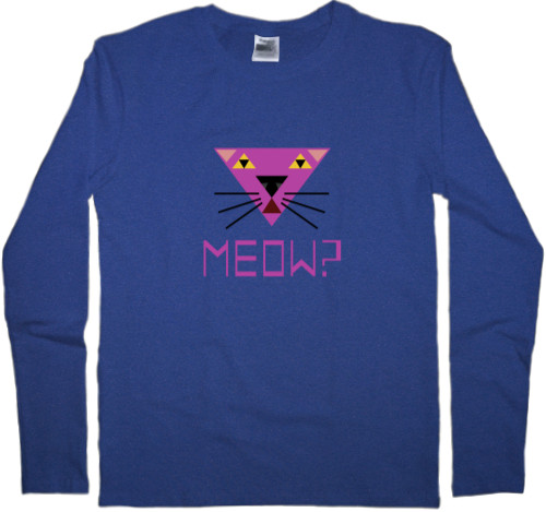 Men's Longsleeve Shirt - Мяу? Кошка, минимализм. - Mfest