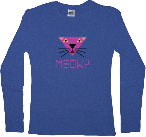 Women's Longsleeve Shirt - Мяу? Кошка, минимализм. - Mfest