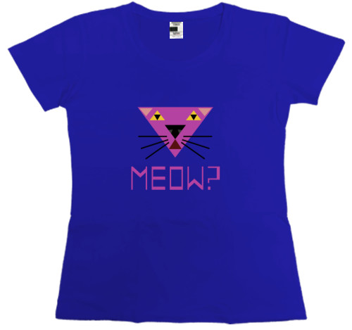 Women's Premium T-Shirt - Мяу? Кошка, минимализм. - Mfest