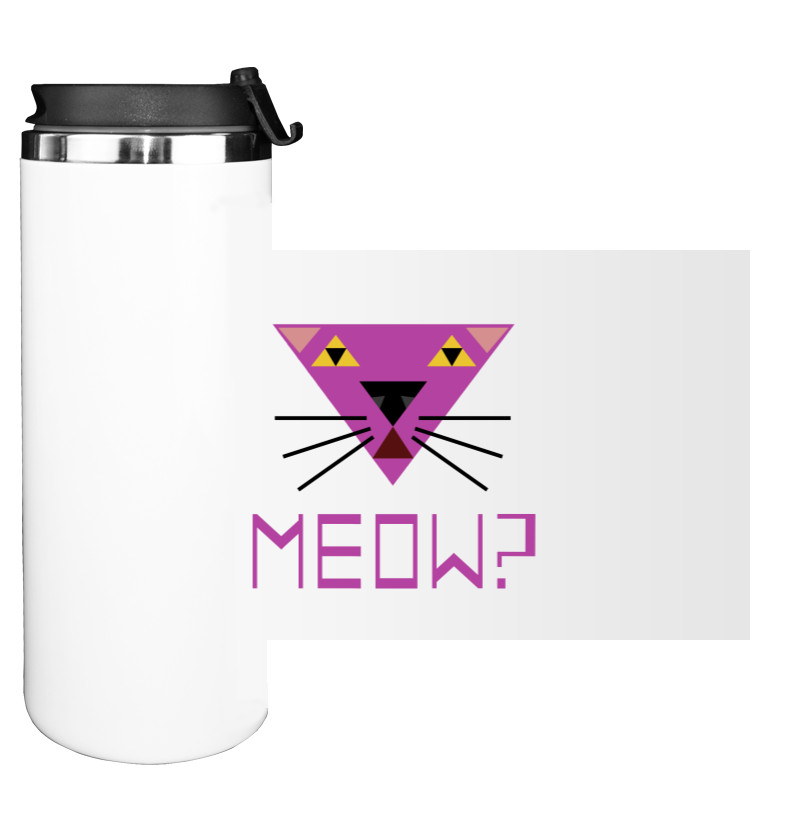 Water Bottle on Tumbler - Мяу? Кошка, минимализм. - Mfest