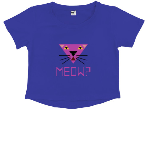 Kids' Premium Cropped T-Shirt - Мяу? Кошка, минимализм. - Mfest