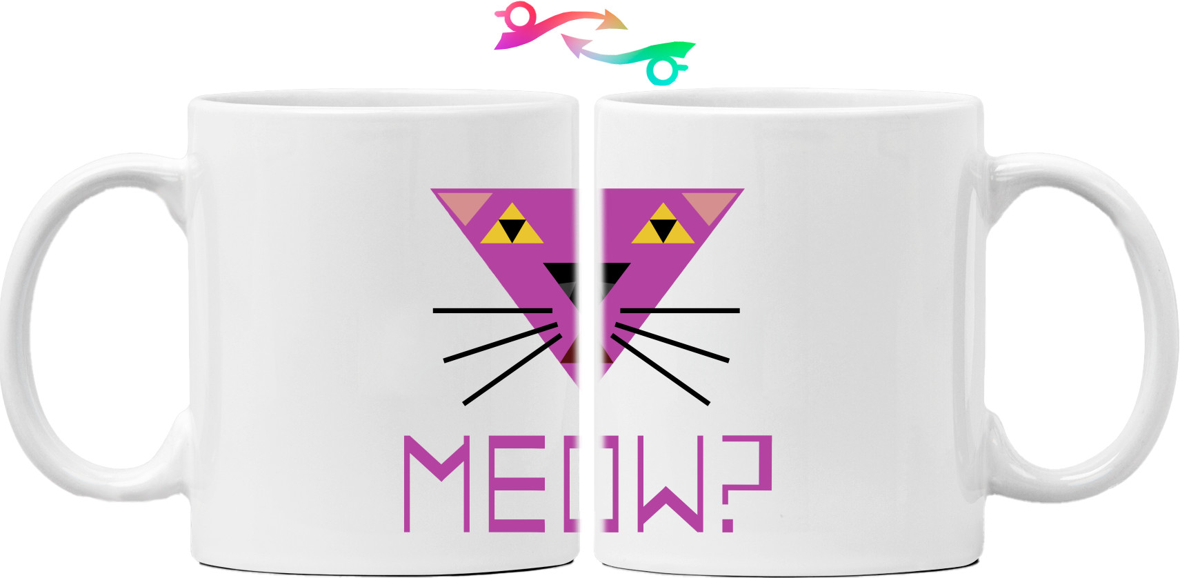 Mug - Мяу? Кошка, минимализм. - Mfest