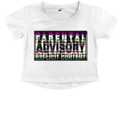 Kids' Premium Cropped T-Shirt - Parental Advisory3 - Mfest