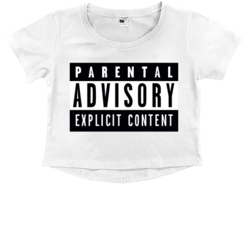 Kids' Premium Cropped T-Shirt - Parental Advisory2 - Mfest