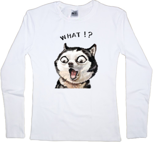 Women's Longsleeve Shirt - Хаски What? - Mfest