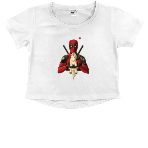 Kids' Premium Cropped T-Shirt - Deadpool Love - Mfest