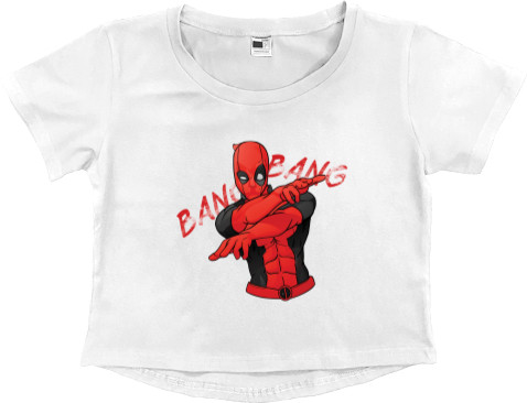 Women's Cropped Premium T-Shirt - Deadpool Bang-Bang - Mfest