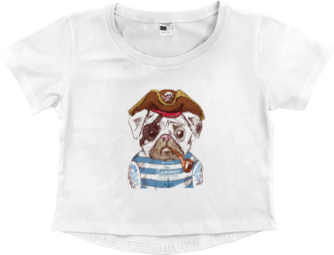 Women's Cropped Premium T-Shirt - Dog Art - Mfest