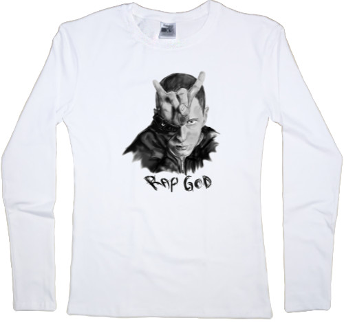 Women's Longsleeve Shirt - Eminem Rap God Art - Mfest