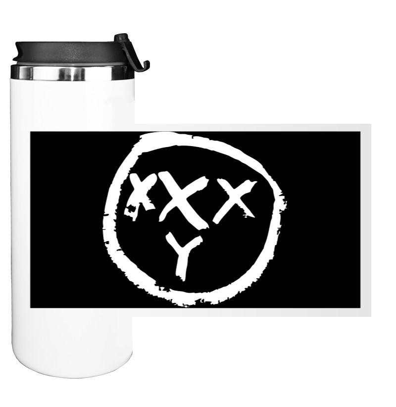 Water Bottle on Tumbler - Oxxxymiron Logo White - Mfest