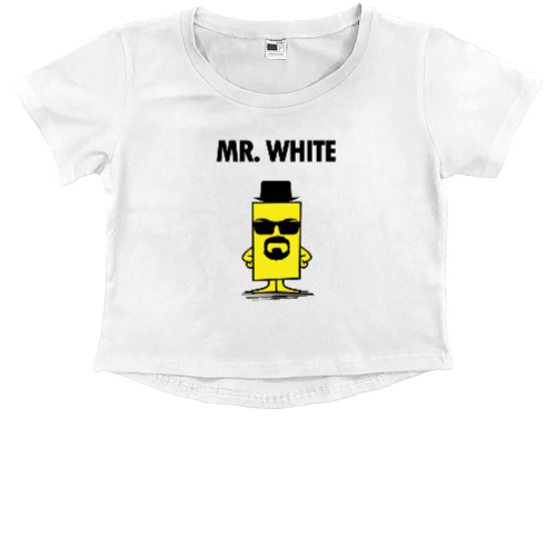 Kids' Premium Cropped T-Shirt - MR. WHITE - Mfest