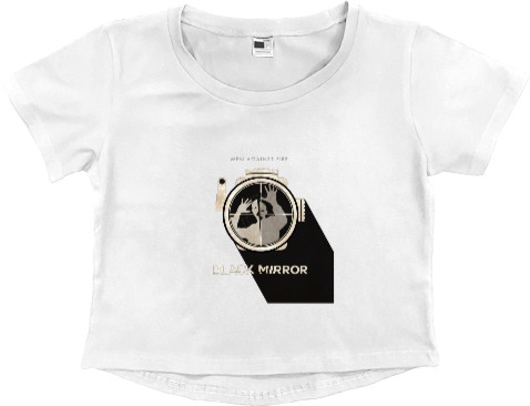 Women's Cropped Premium T-Shirt - Black Mirror 6 - Mfest