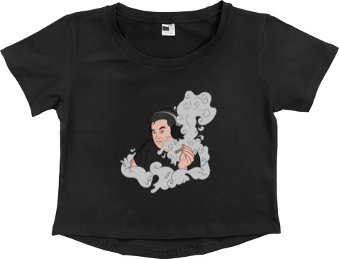 Women's Cropped Premium T-Shirt - Elon Musk - Mfest