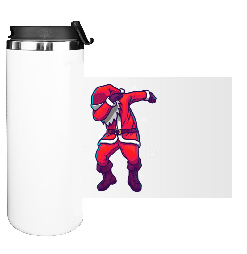 Water Bottle on Tumbler - Dancing Santa - Mfest