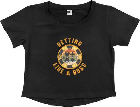 Women's Cropped Premium T-Shirt - Betting Like A Boss - Mfest