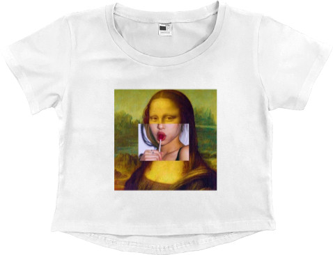 Women's Cropped Premium T-Shirt - mona lisa - Mfest