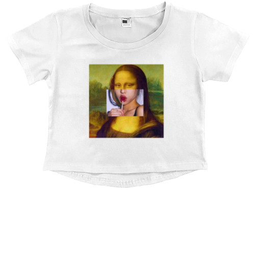 Kids' Premium Cropped T-Shirt - mona lisa - Mfest