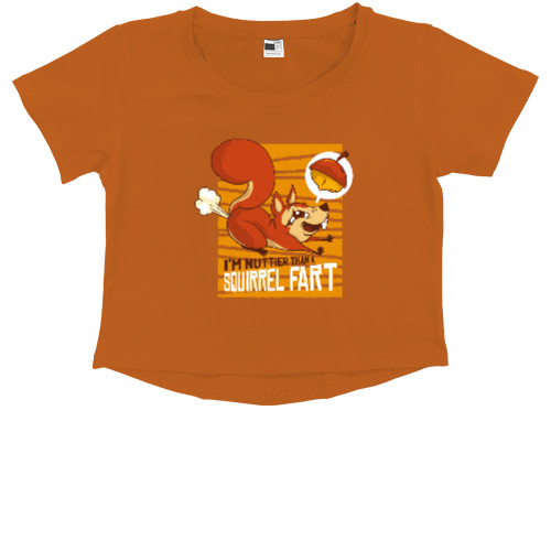 Kids' Premium Cropped T-Shirt - Белка с Орехом - Mfest