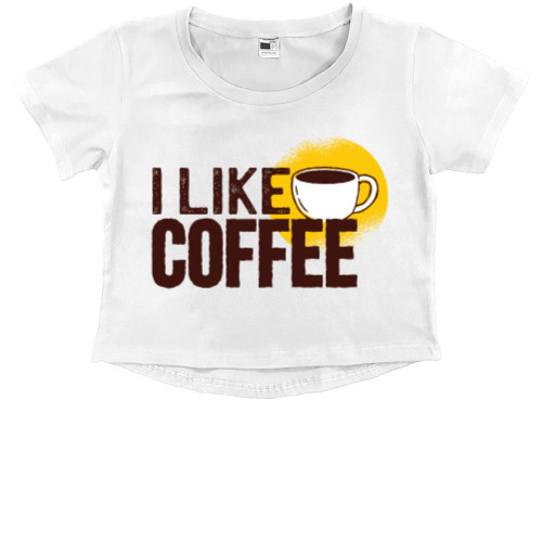 Kids' Premium Cropped T-Shirt - Я люблю кофе - Mfest