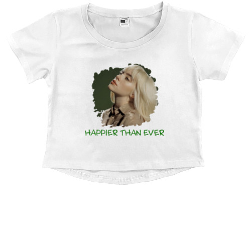 Kids' Premium Cropped T-Shirt - Happier than ever - Mfest