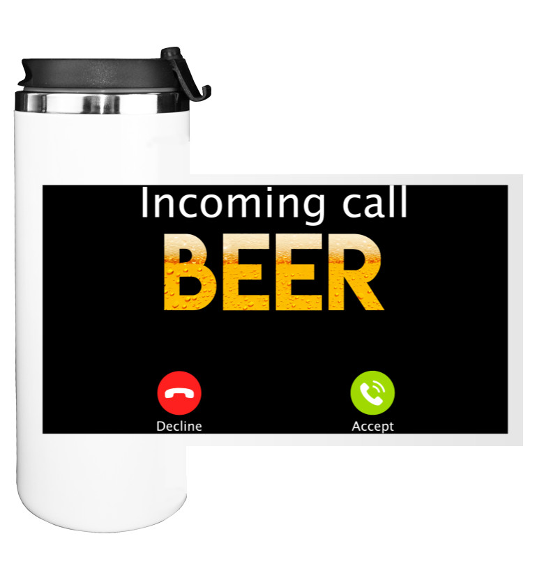 Water Bottle on Tumbler - Incoming call beer - Mfest