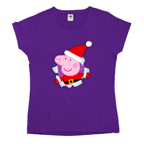 Women's T-shirt Fruit of the loom - Santa pig Peppa - Mfest