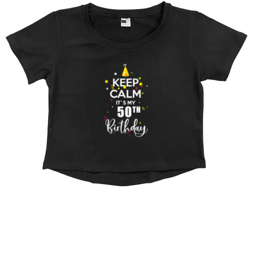 Kids' Premium Cropped T-Shirt - Keep calm birthday - Mfest