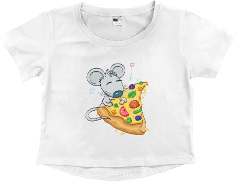 Women's Cropped Premium T-Shirt - Family pizza 2 - Mfest