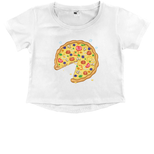 Kids' Premium Cropped T-Shirt - Family pizza 1 - Mfest