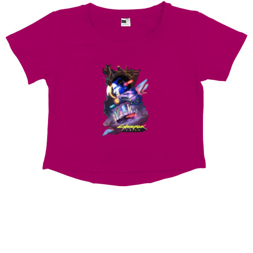 Kids' Premium Cropped T-Shirt - Cyberpunk 2 - Mfest