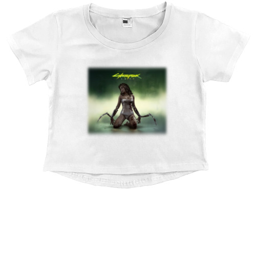 Kids' Premium Cropped T-Shirt - Cyberpunk girl - Mfest