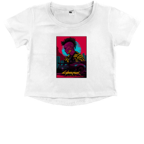 Kids' Premium Cropped T-Shirt - Cyberpunk art - Mfest