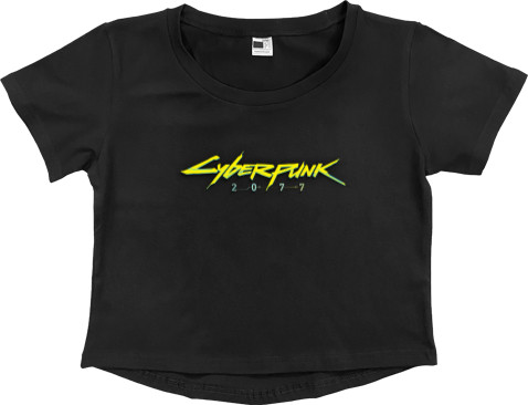 Women's Cropped Premium T-Shirt - Cyberpunk 2077 - Mfest