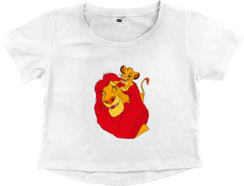 Women's Cropped Premium T-Shirt - Family Король Лев папа - Mfest