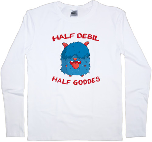 Men's Longsleeve Shirt - Half debil half goddes - Mfest