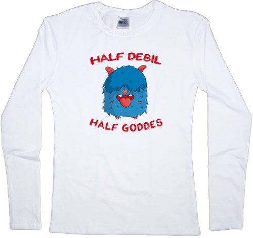 Women's Longsleeve Shirt - Half debil half goddes - Mfest