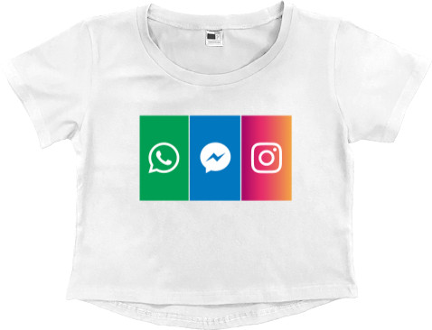 Women's Cropped Premium T-Shirt - Social networks - Mfest