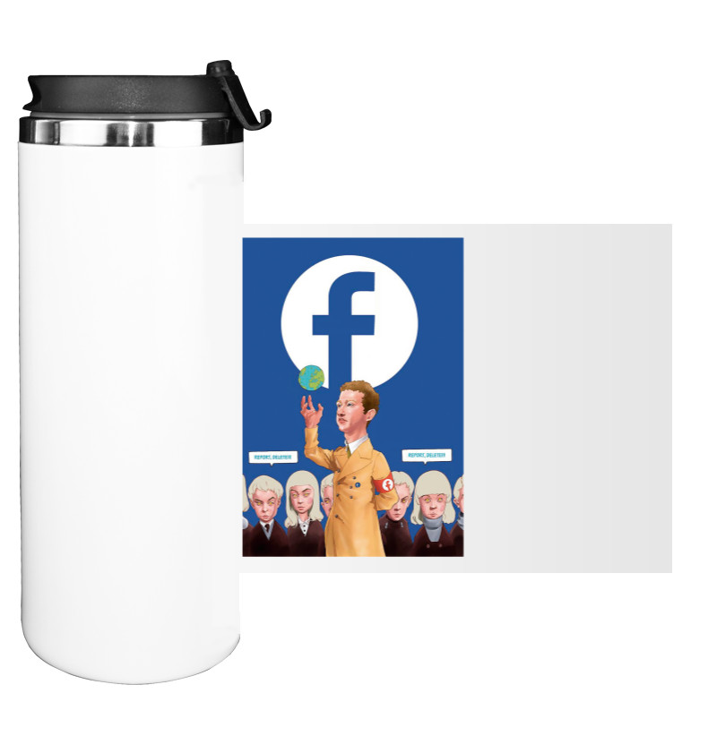 Water Bottle on Tumbler - Facebook Mark Zuckerberg - Mfest