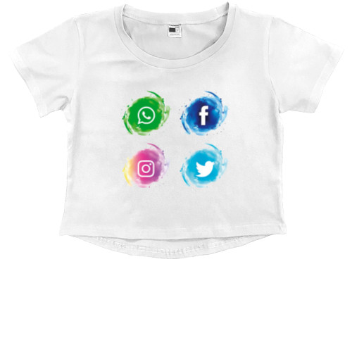 Kids' Premium Cropped T-Shirt - Apps 1 - Mfest