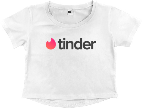 Women's Cropped Premium T-Shirt - Tinder - Mfest