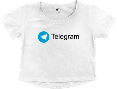 Women's Cropped Premium T-Shirt - Telegram 2 - Mfest