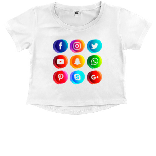 Kids' Premium Cropped T-Shirt - Apps 3 - Mfest