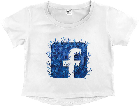 Women's Cropped Premium T-Shirt - Facebook art - Mfest